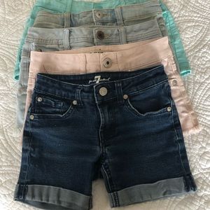 Bundle of Girls shorts, size 7 (and one size 8)
